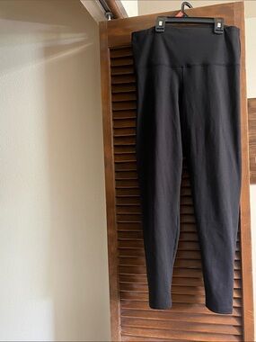Felina Black High-Waist Leggings with Wide Waistband set of 2